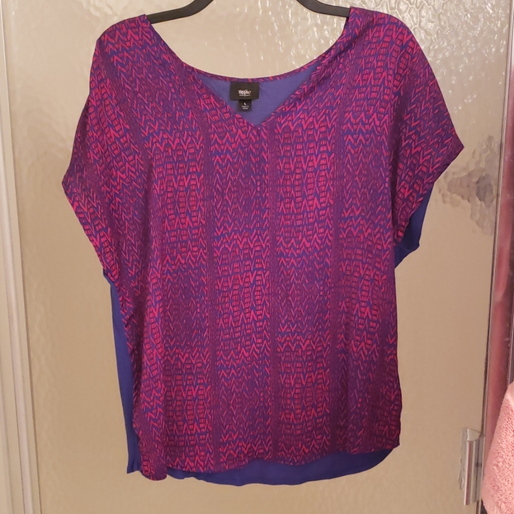 Mossimo Silky Blose Top, Size Large